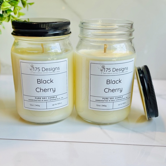 Hand-Poured Soy Candle | Black Cherry - Picture 2 of 2